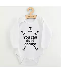 Baby Romper - lange mouwen - 100% katoen - You can do it daddy!