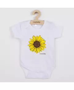 Baby Rompertje - Korte Mouwen - Zonnebloemprint - 100% Katoen