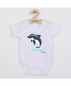Baby Bodysuit - Jumping Dolphin Print - Korte Mouwen - 100% katoen