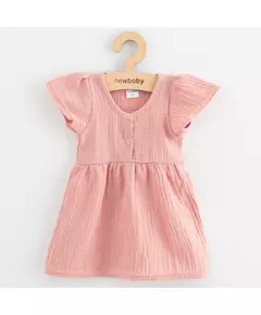 Baby katoen dress - Katoen - Roze - Korte mouwen - Ruffles