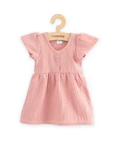 Baby katoen dress - Katoen - Roze - Korte mouwen - Ruffles