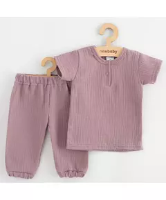 Kinderkleding - 2-delige katoen set - T-shirt met knoopsluiting