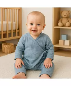 Baby Clothing - Katoen Jumpsuit - Lange Mouwen - Overschlag