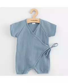 Babykleding - Katoen Romper - Zachte Blauwe Kleur - Overslagontwerp