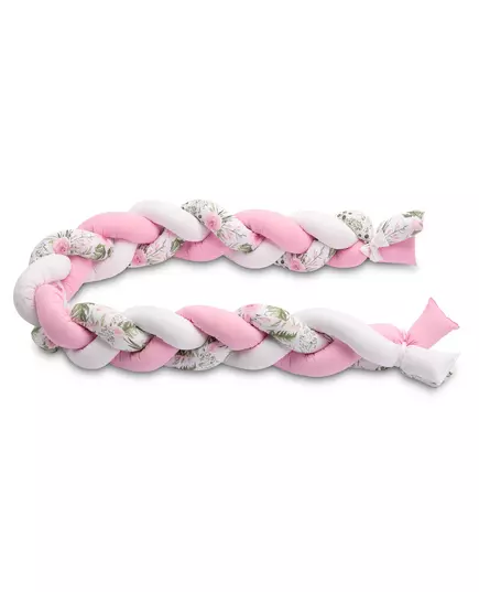 Gevlochten Wieg Bumper Roze Bloemen