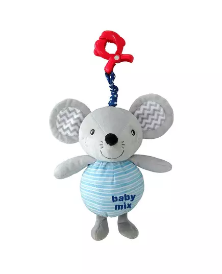 Muis knuffel - Lichtblauw met strepen - Baby speelgoed