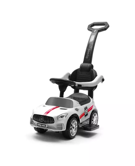 Sportieve witte racewagen met duwstang