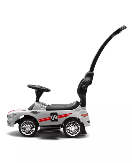 Sportieve witte racewagen met duwstang