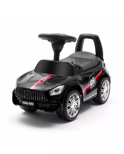 Zwarte Kinderloopauto - Sportwagen - Afneembaar Stuur