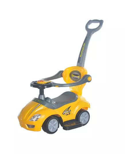 Loopwagen Gele Sportwagen 3-in-1 met Stuur en Klaxon