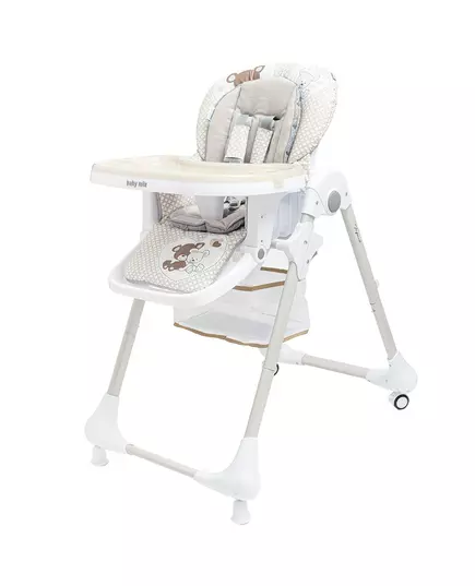 Verstelbare Beige Kinderstoel met Wielen