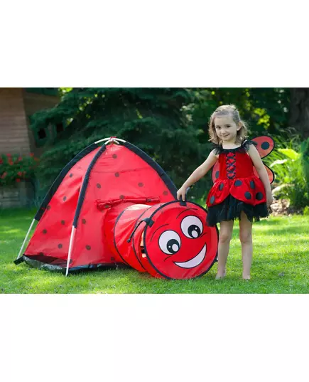 Kindertent Lieveheersbeestje Rood met Tunnel