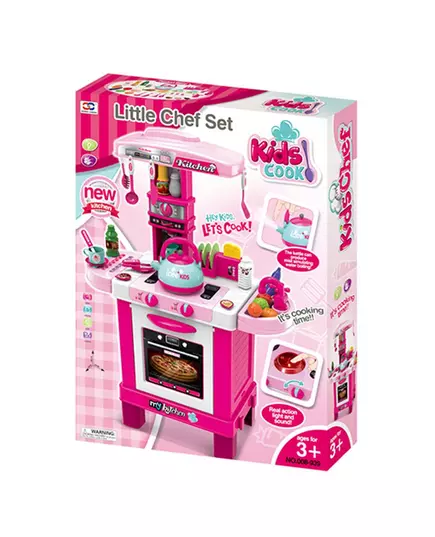 Roze en Witte Speelgoedkeuken met Theeset en Gereedschap