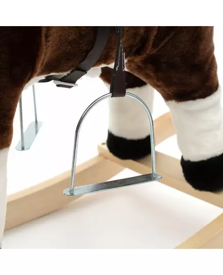 Schommelpaard Pluchen Bruin met Sterren - Houten Basis
