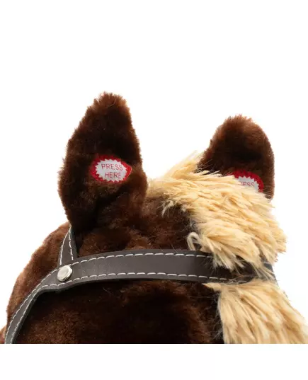 Schommelpaard Pluchen Bruin met Sterren - Houten Basis