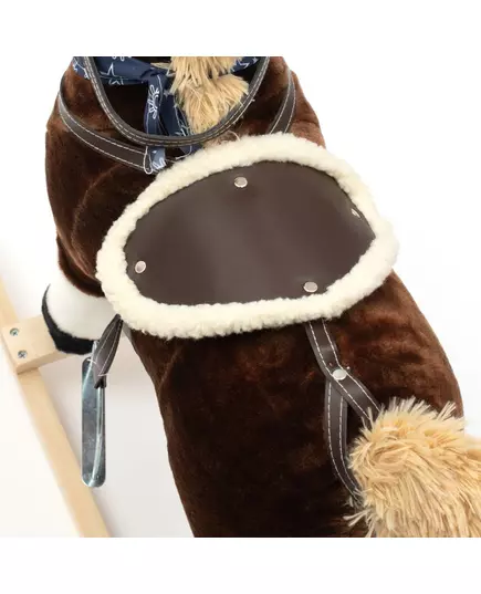 Schommelpaard Pluchen Bruin met Sterren - Houten Basis