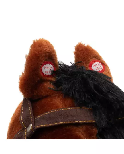 Schommelpaard Bruin-Wit Pluche met Zadel en Teugels
