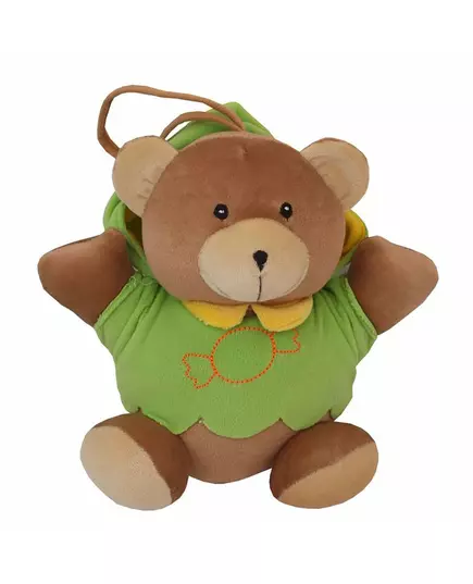 Pluche Teddybeer Bruin met Groene Outfit - Knuffel