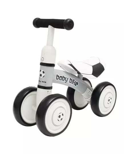 Loopfiets Wit en grijs - Peuterfiets met Voetbal Design