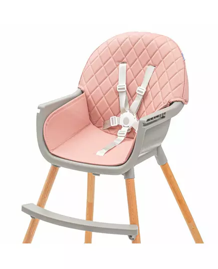 Houten Kinderstoel Roze -  Afneembaar Dienblad