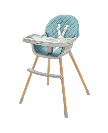 Moderne Kinderstoel met Houten Poten - Groen