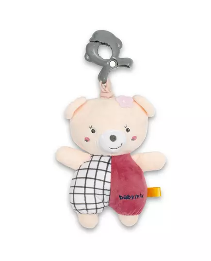 Knuffelbeer Roze Pluche met Speelautomaat en Clip