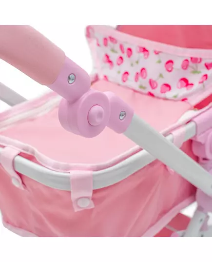 Roze 2-in-1 Poppenwagen met Verstelbare Kap