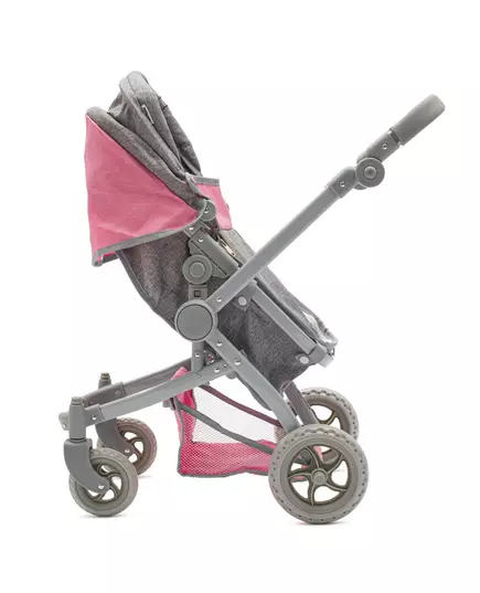 Poppenwagen 2-in-1 mGrijs et Roze Accenten