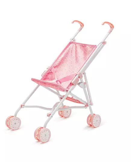 Vouwbare Roze Poppenbuggy met Stippen - Lichtgewicht