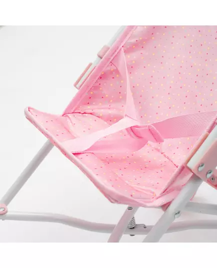 Vouwbare Roze Poppenbuggy met Stippen - Lichtgewicht