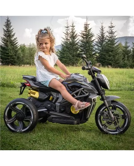 Elektrische driewielige motorfiets - Zwart/goud
