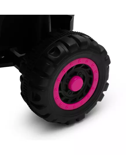 Kinderauto Quad Zwart Roze met Duwstang