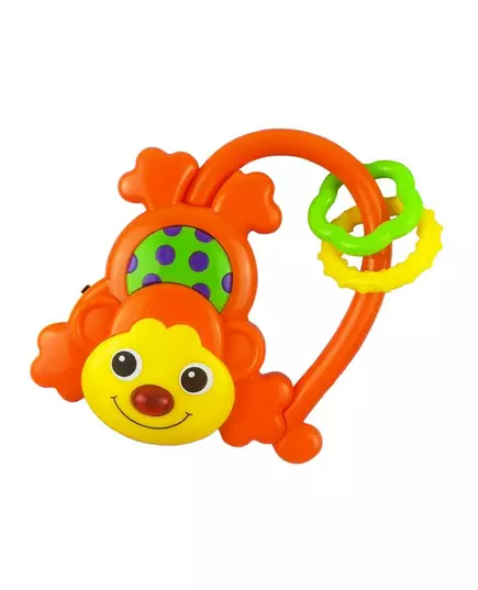 Rammelaar Aap - Feloranje en Groen - Baby Speelgoed
