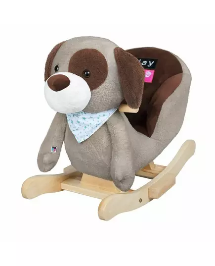 Hobbelpaard Hond Grijs-bruin met Melodie - Speelgoed
