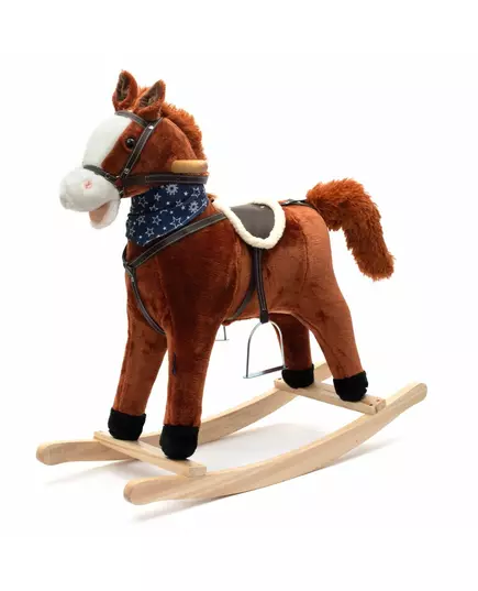 Hobbelpaard Pluche Bruin met Witte Bles en Zadel