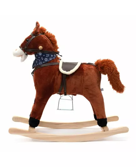 Hobbelpaard Pluche Bruin met Witte Bles en Zadel