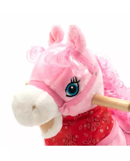Schommelpaard Roze Pluche met Melodie en Zadel