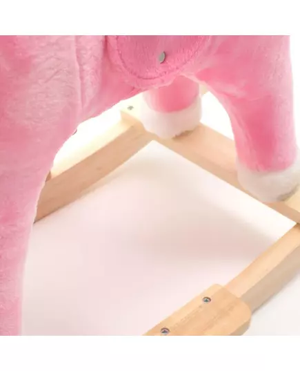 Schommelpaard Roze Pluche met Melodie en Zadel