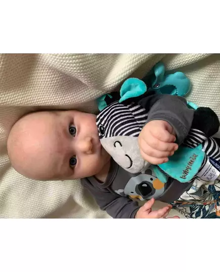 Zebra knuffel met bijtspeeltje en clip - Educatief