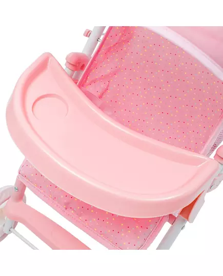 Roze Poppenwagen met Stippen en Veiligheidsstang