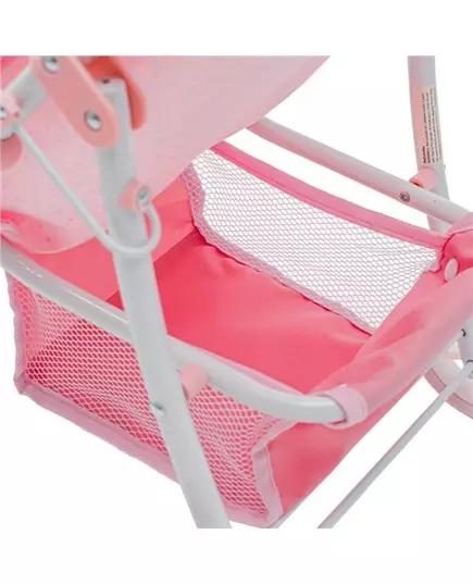 Roze Poppenwagen met Stippen en Veiligheidsstang