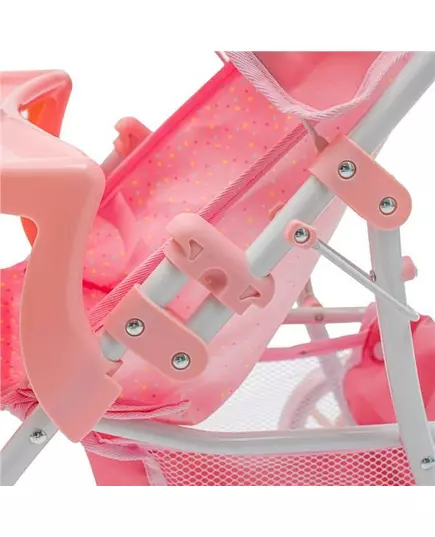 Roze Poppenwagen met Stippen en Veiligheidsstang