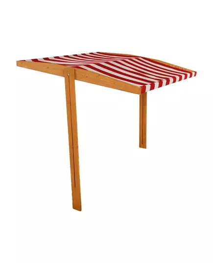 Houten zandbak 120x120 cm met luifel rood/wit - Tuinspel