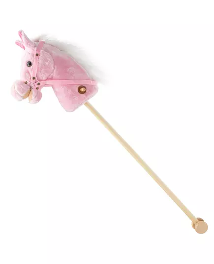 Rosie Pluche Roze Stokpaard met Wielen en Geluid