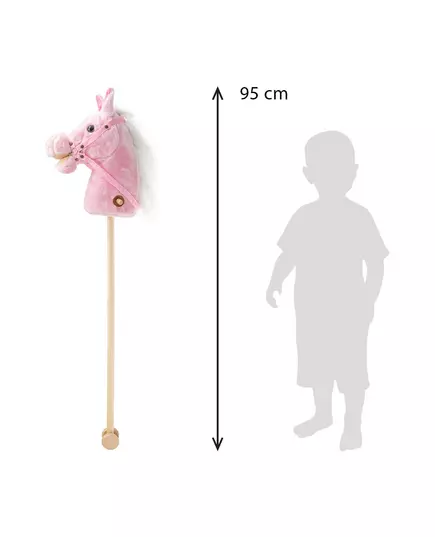 Rosie Pluche Roze Stokpaard met Wielen en Geluid
