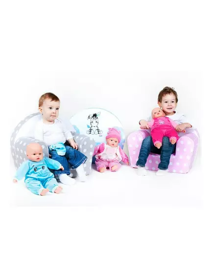 Kinderstoel - Grijs met Witte Stippen - Comfortabel