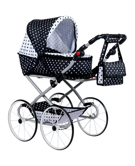 2-in-1 Kinderwagen voor Poppen - Retro zwart-wit