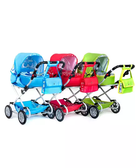 2-in-1 Poppenwagen met accessoires en verstelbare greep