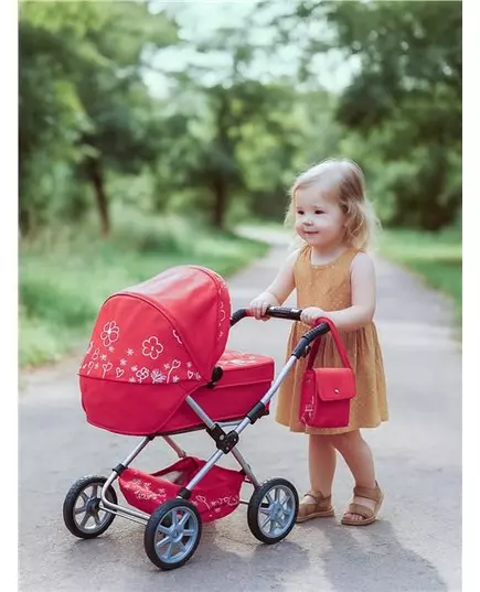2-in-1 Poppenwagen met accessoires en verstelbare greep