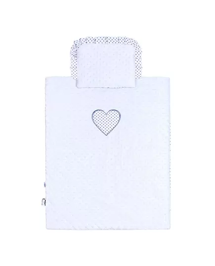 Dekbed en kussenset - Minky stippenpatroon - Babydeken